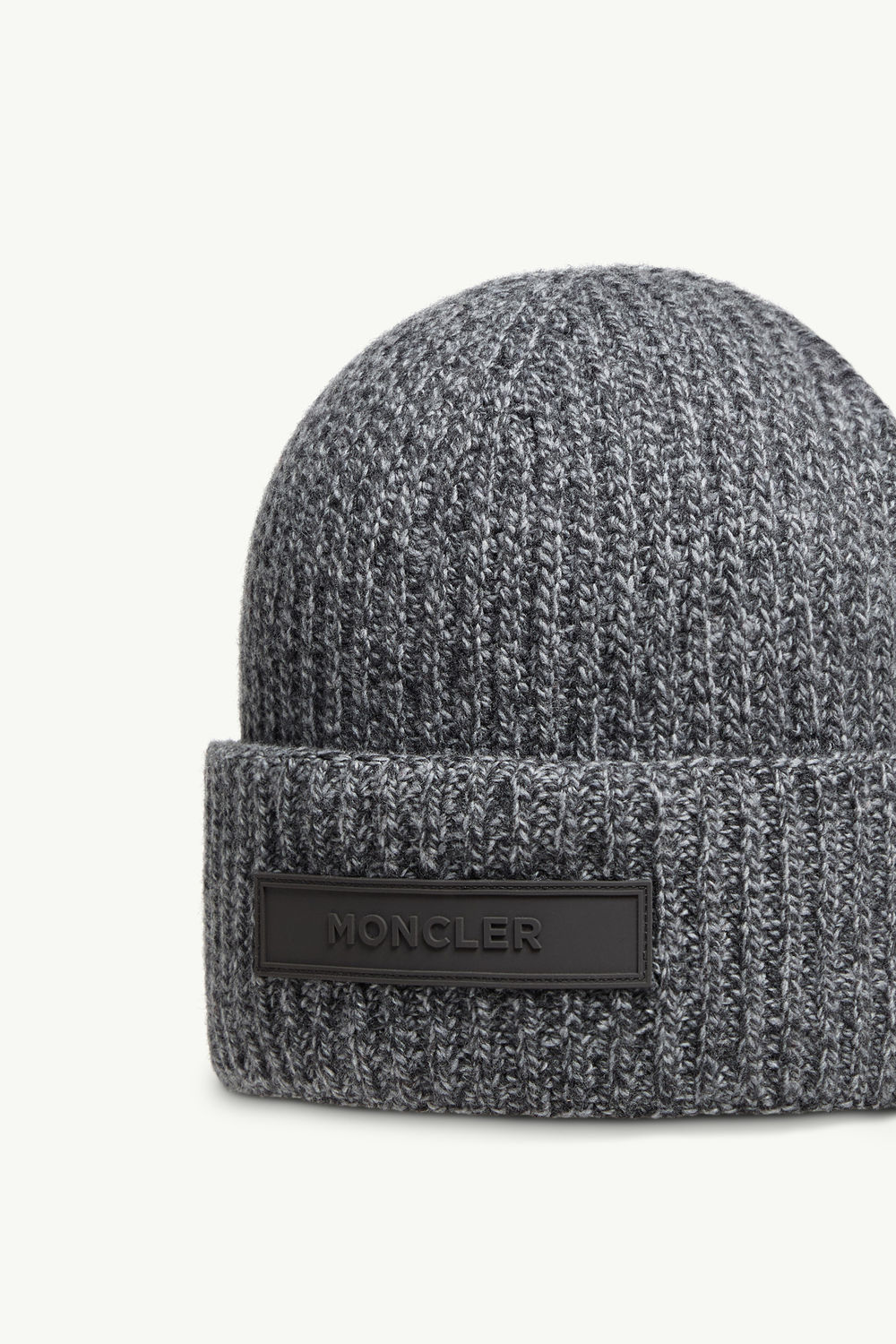 Mouliné Wool & Cashmere Beanie Men Dark Gray Moncler 2