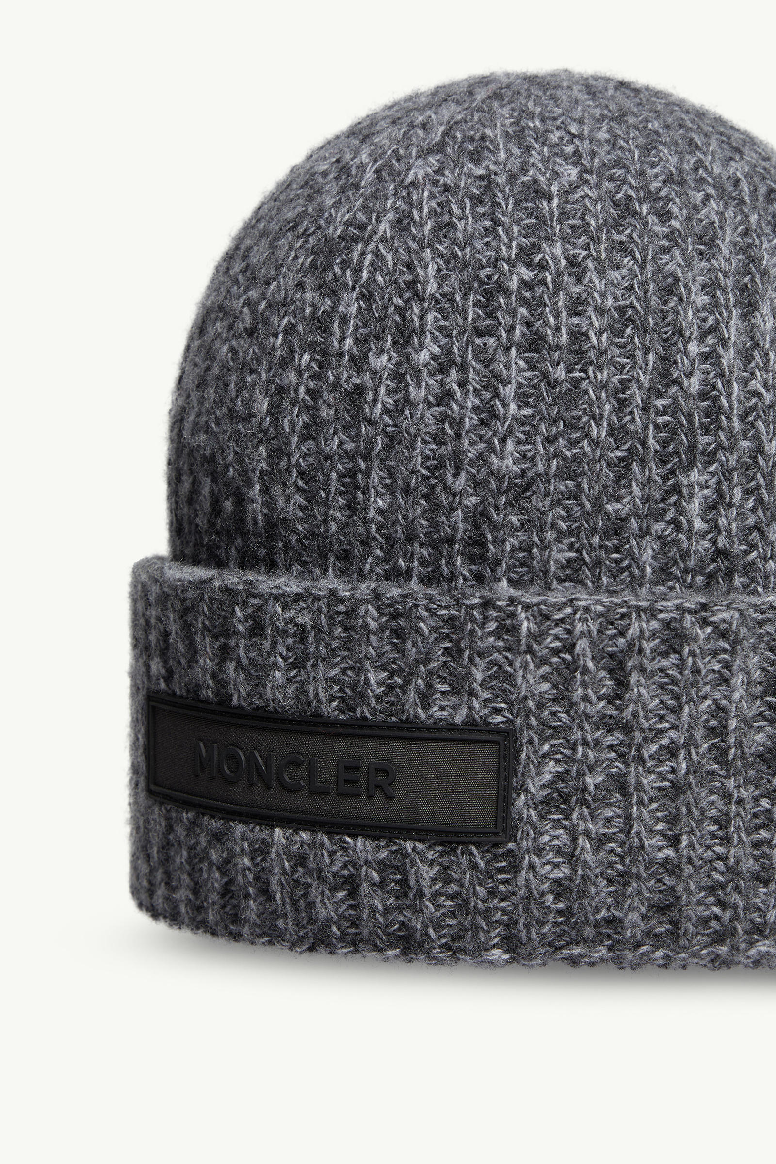 Mouliné Wool & Cashmere Beanie Men Dark Gray Moncler 2