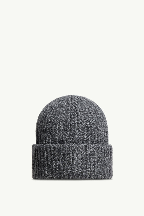 Mouliné Wool & Cashmere Beanie Men Dark Gray Moncler 3
