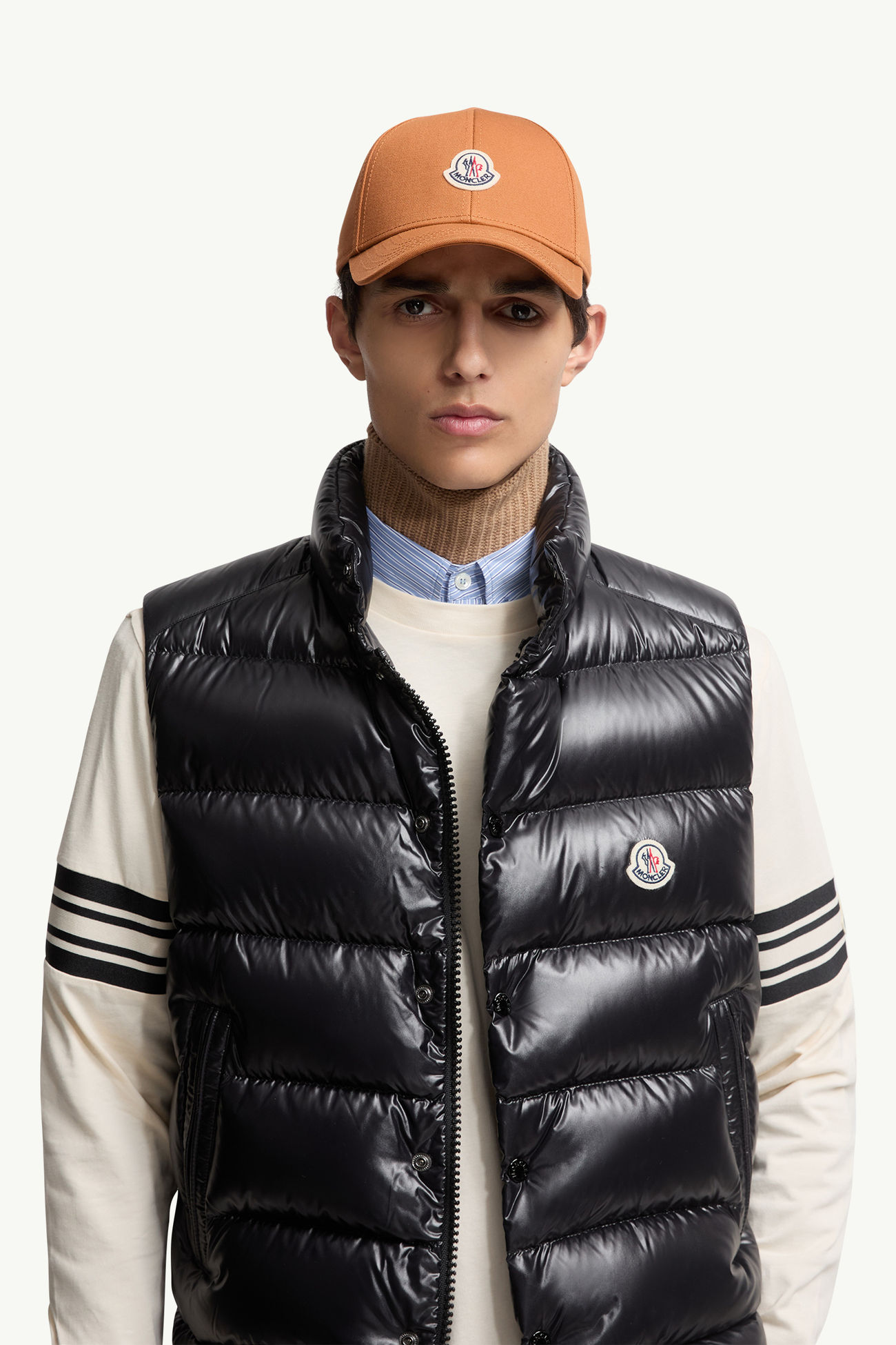 Gorra de béisbol de gabardina de algodón Hombre Beige Moncler 1