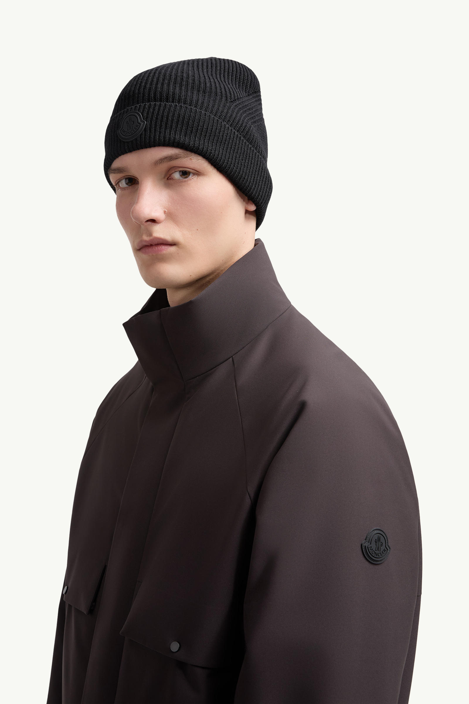 Bonnet en laine Hommes Noir Moncler 1