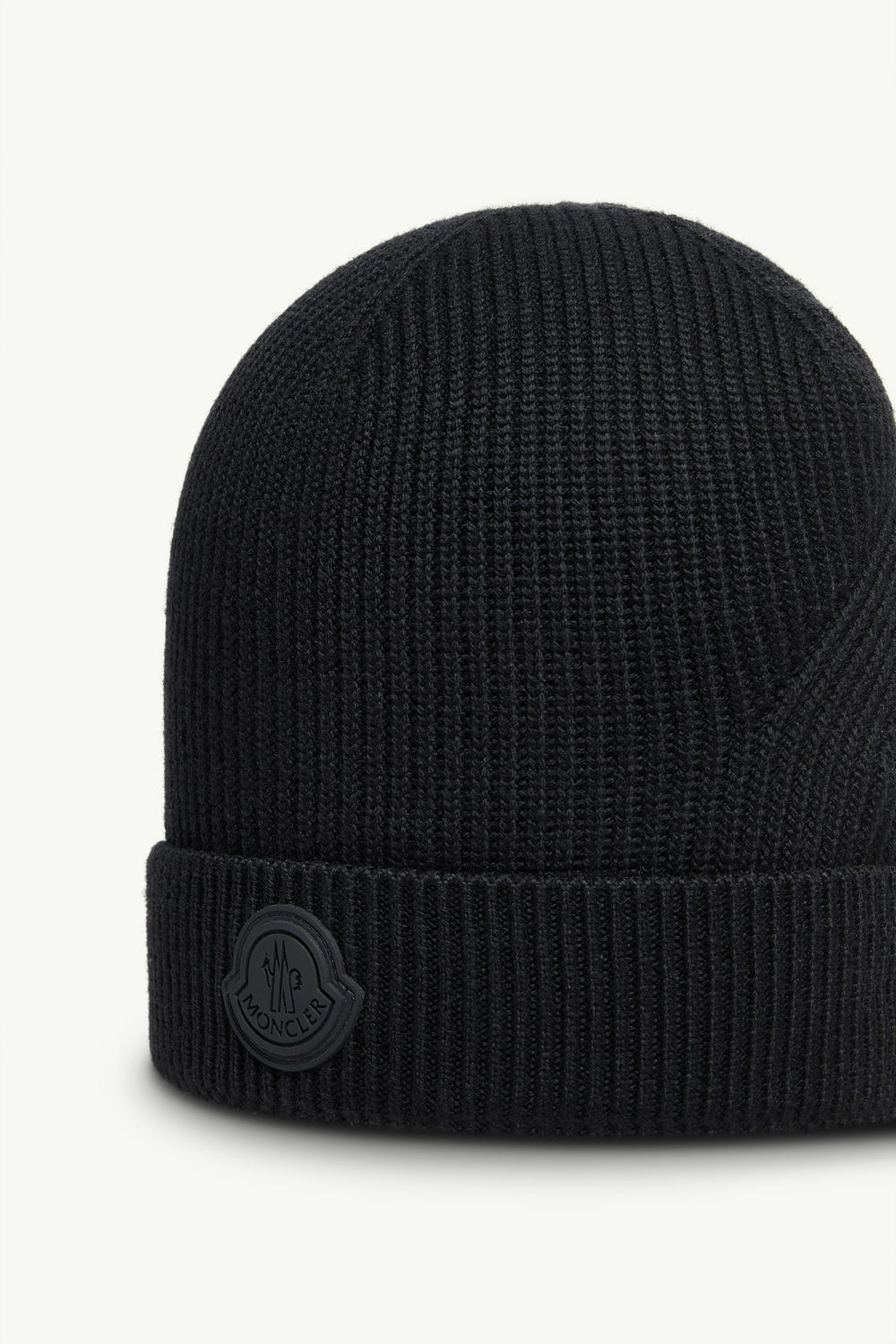 Wool Beanie Men Black Moncler 2