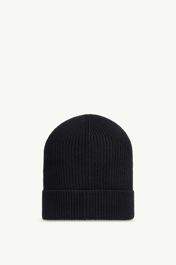 Wool Beanie Men Black Moncler 3