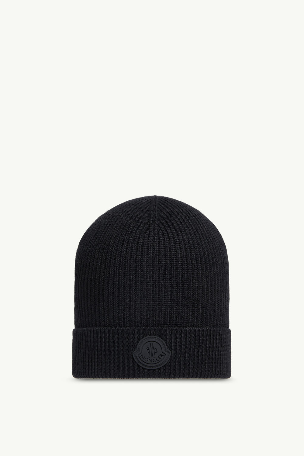 Wool Beanie Men Black Moncler 0