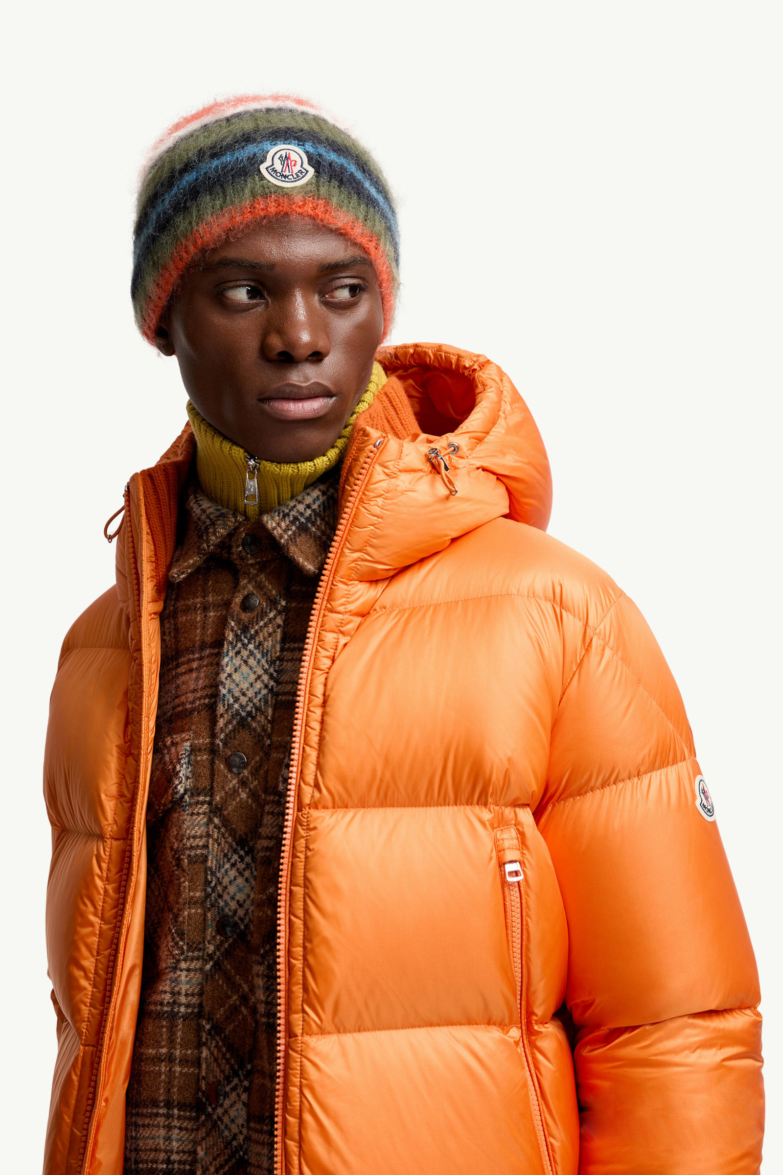 Striped Mohair Beanie Men Multicolour Moncler 1