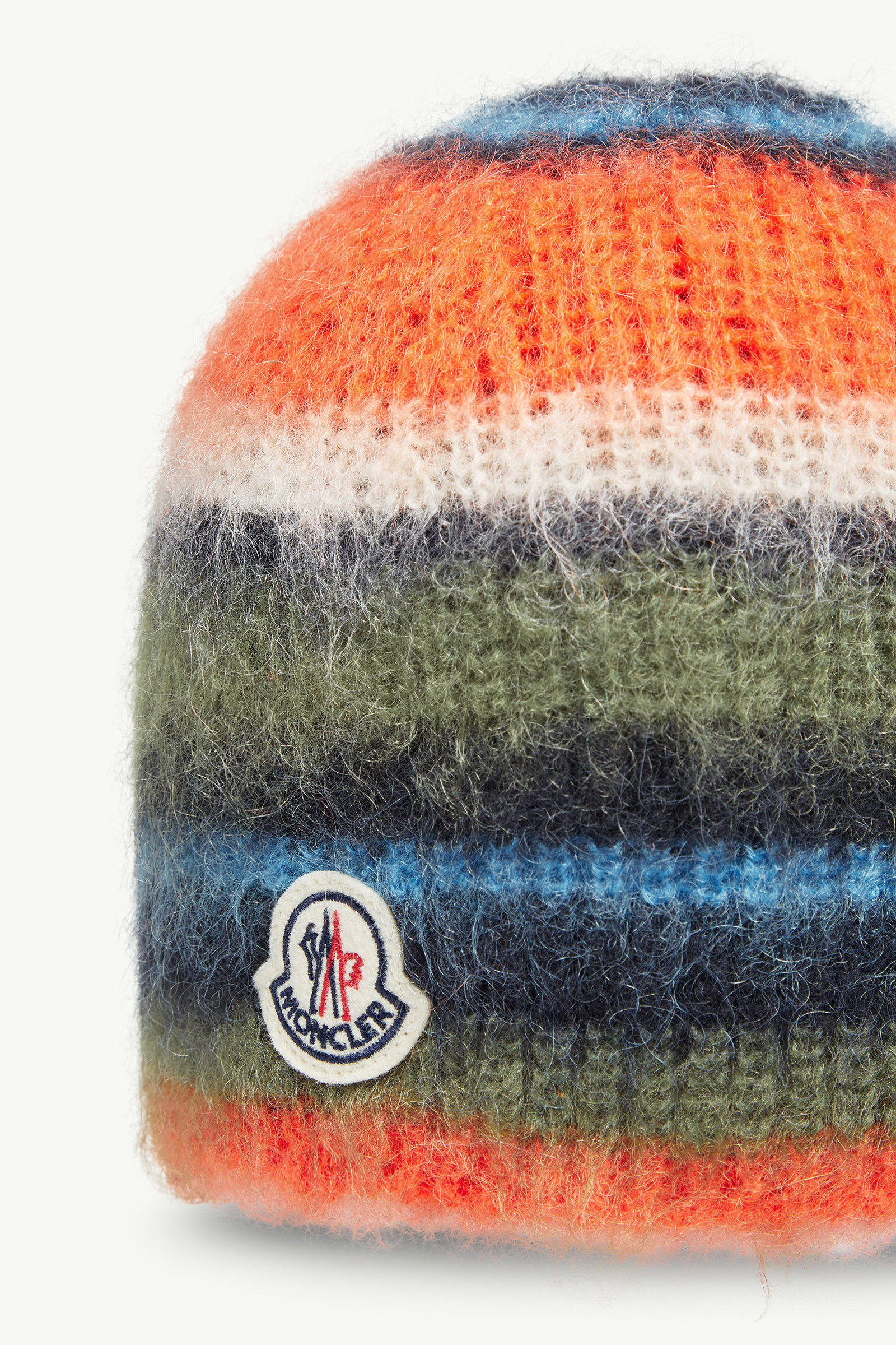 Striped Mohair Beanie Men Multicolour Moncler 2