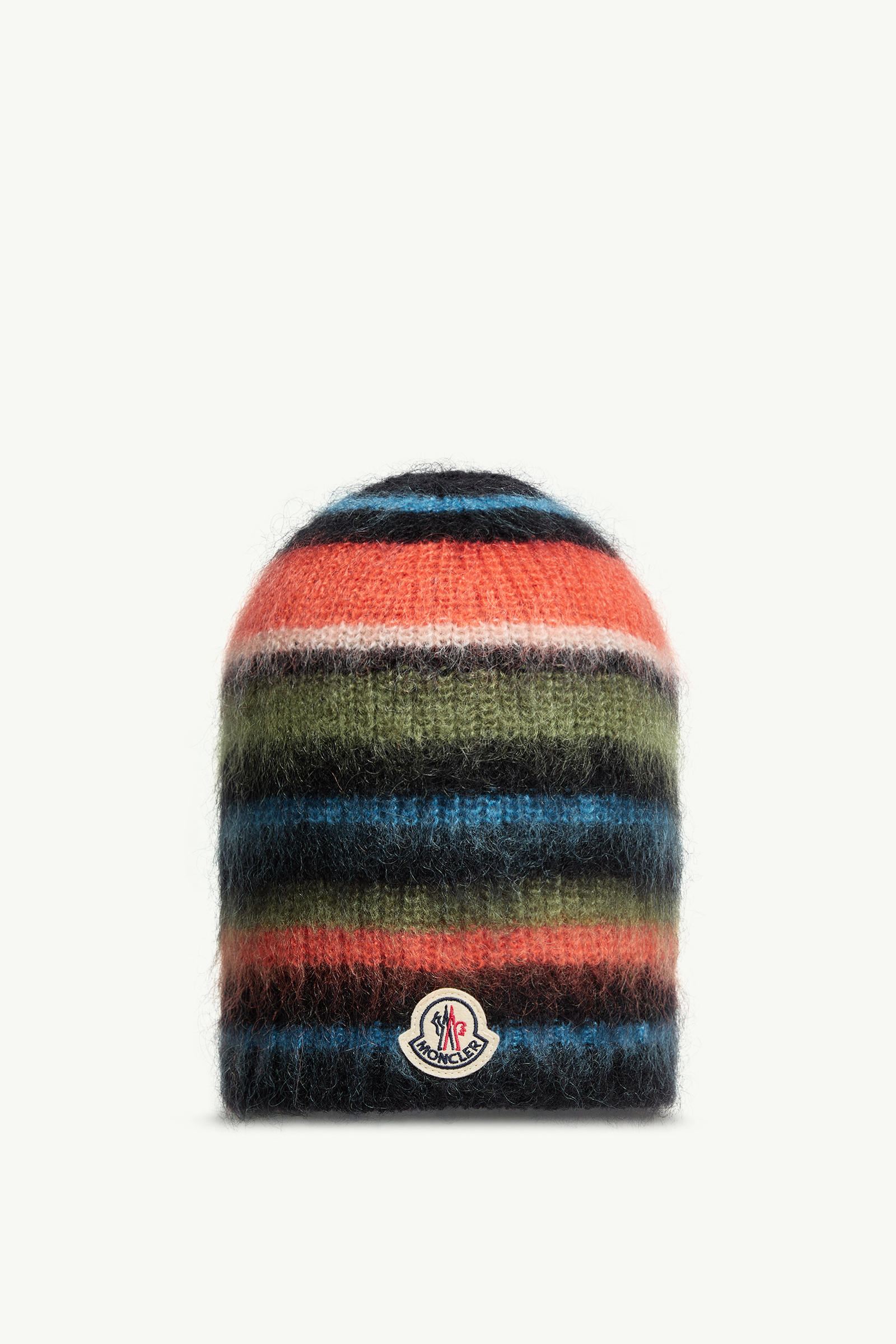 Bonnet en mohair rayé Hommes Multicolore Moncler 0