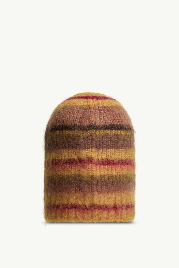 Striped Mohair Beanie Men Multicolour Moncler 3