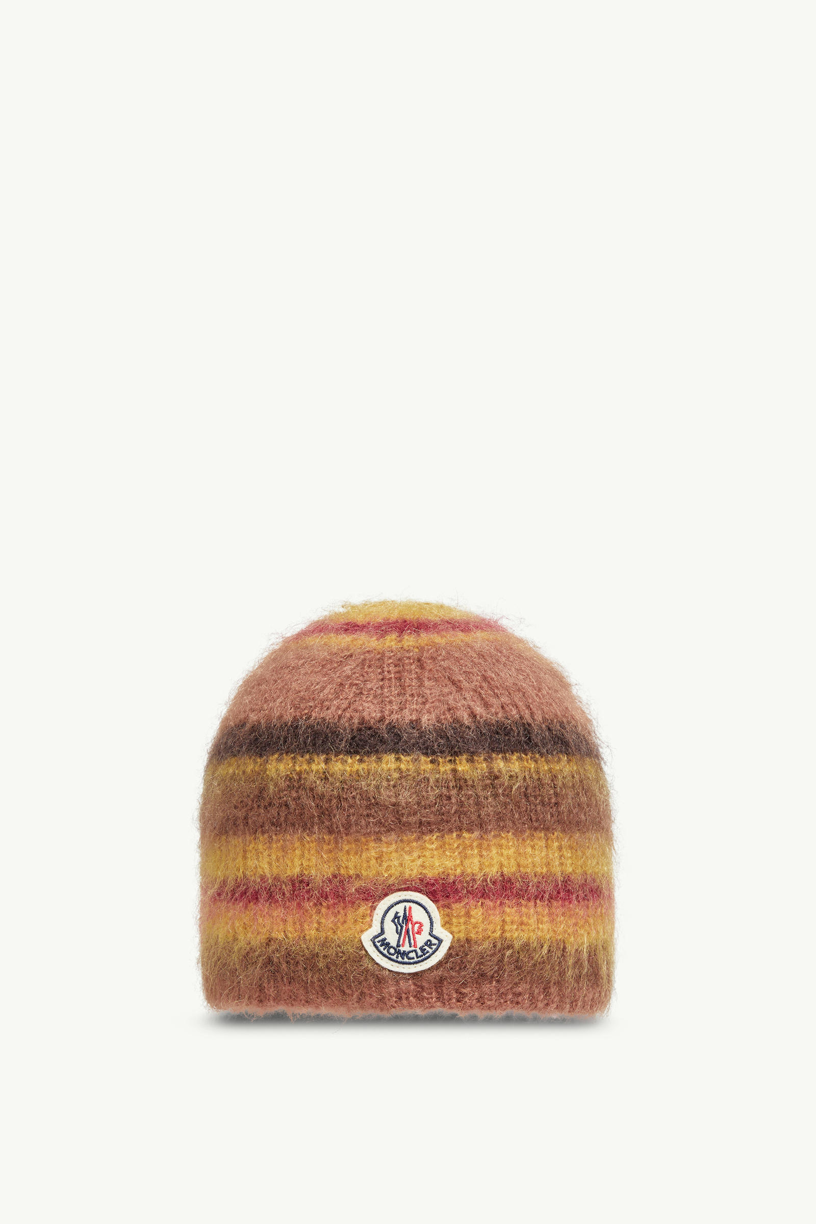 Striped Mohair Beanie Men Multicolour Moncler 0