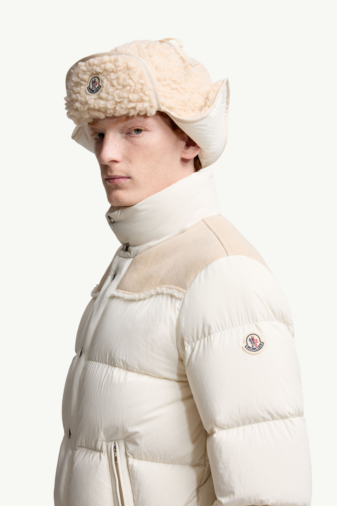 雙面泰迪布帽 男士 象牙白色 Moncler 1