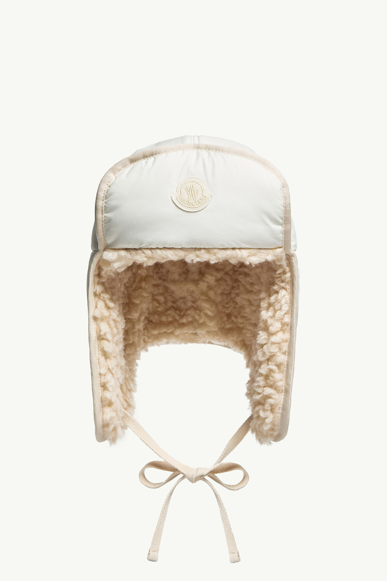 Bonnet d’aviateur réversible en teddy Hommes Blanc Ivoire Moncler 4
