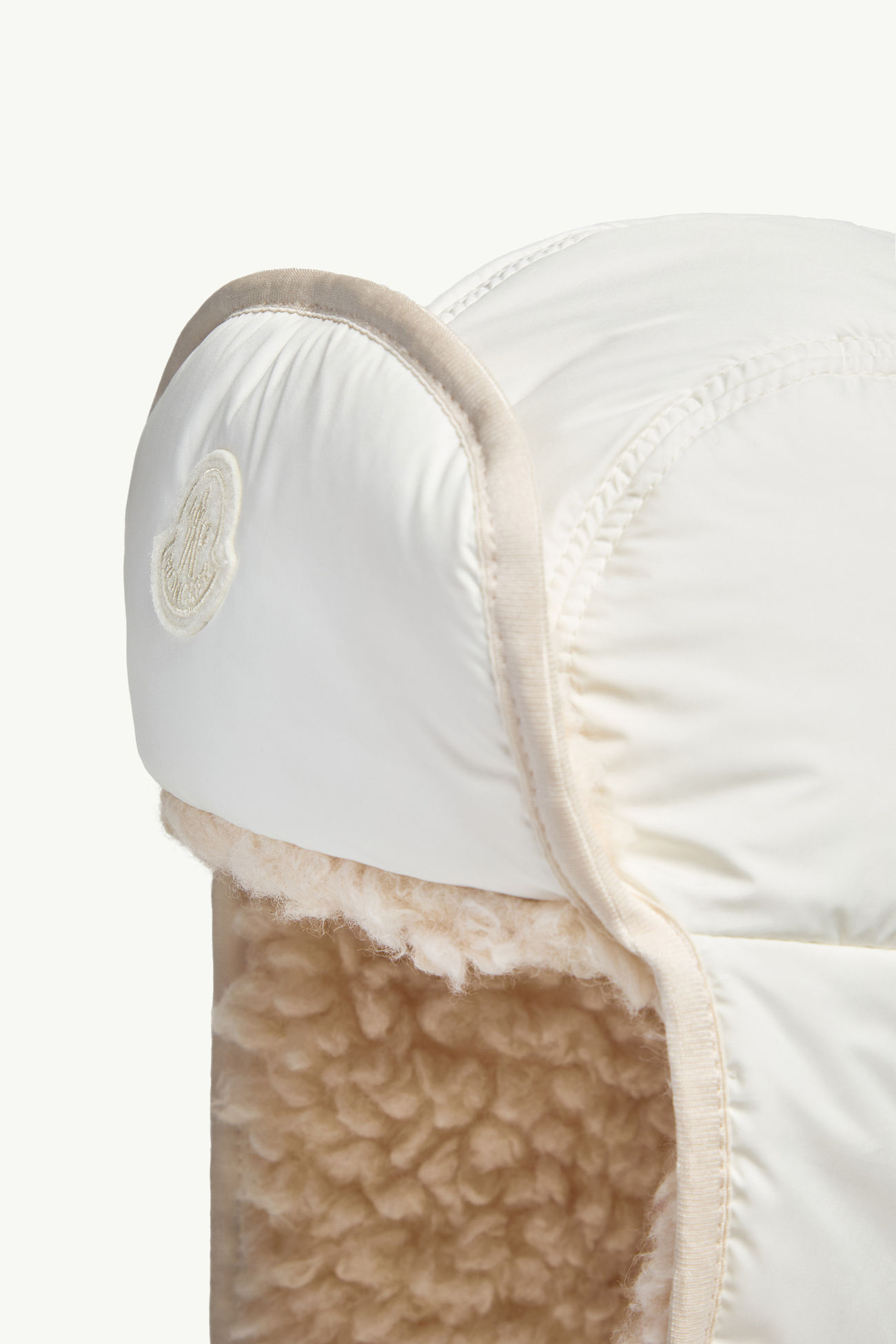 Bonnet d’aviateur réversible en teddy Hommes Blanc Ivoire Moncler 5