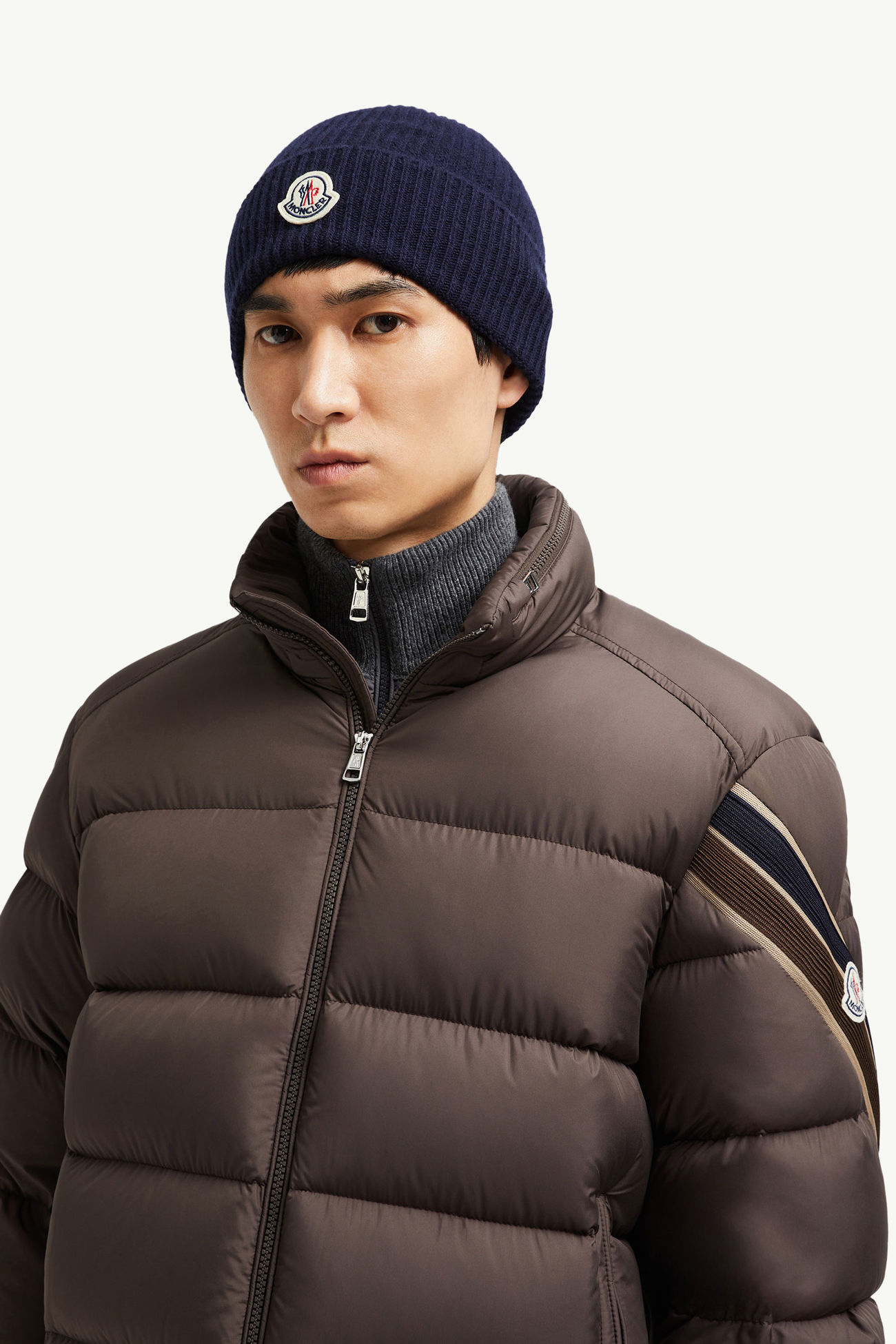 Beaniemütze aus Wolle und Kaschmir Herren Navyblau Moncler 1