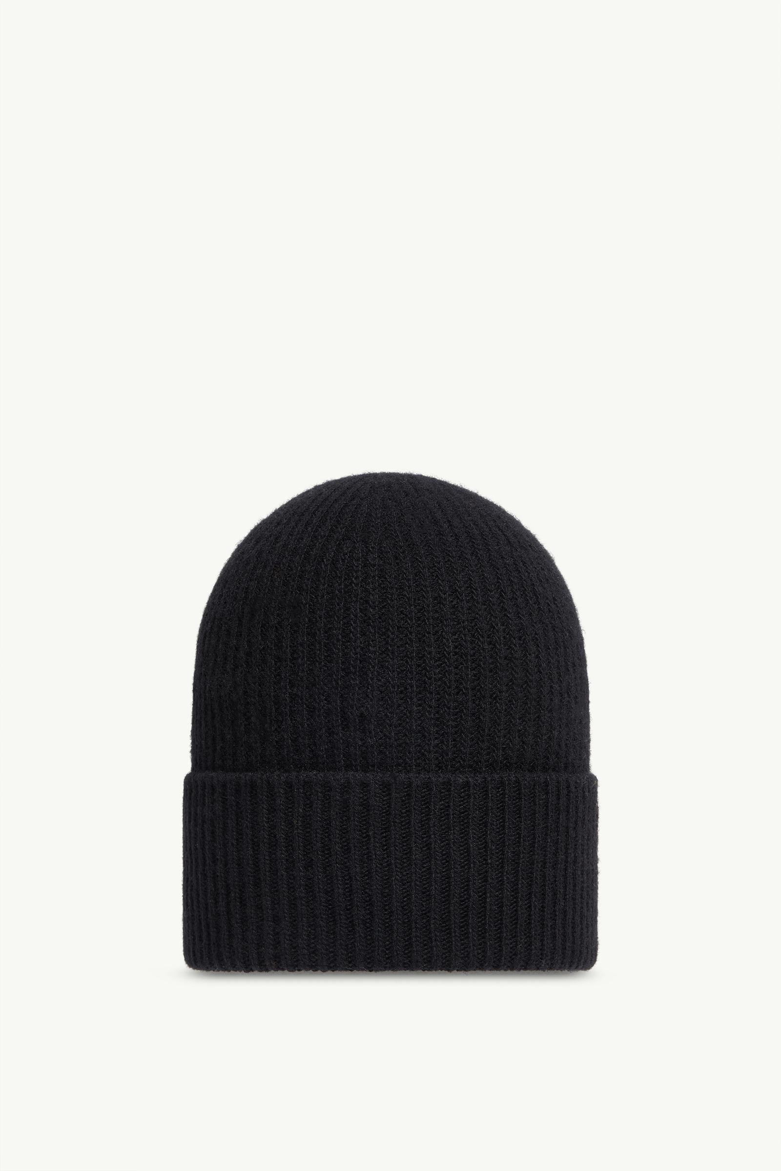 モンクレール MONCLER ニット帽 ブラック ブラック ニットキャップ : ハット＆ベレー 向けの メンズ