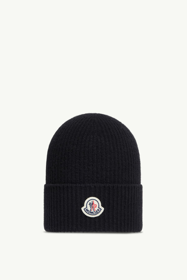 Wool & Cashmere Beanie Men Black Moncler 0