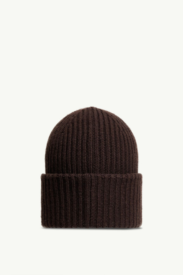 Wool & Cashmere Beanie Men Dark Brown Moncler 2