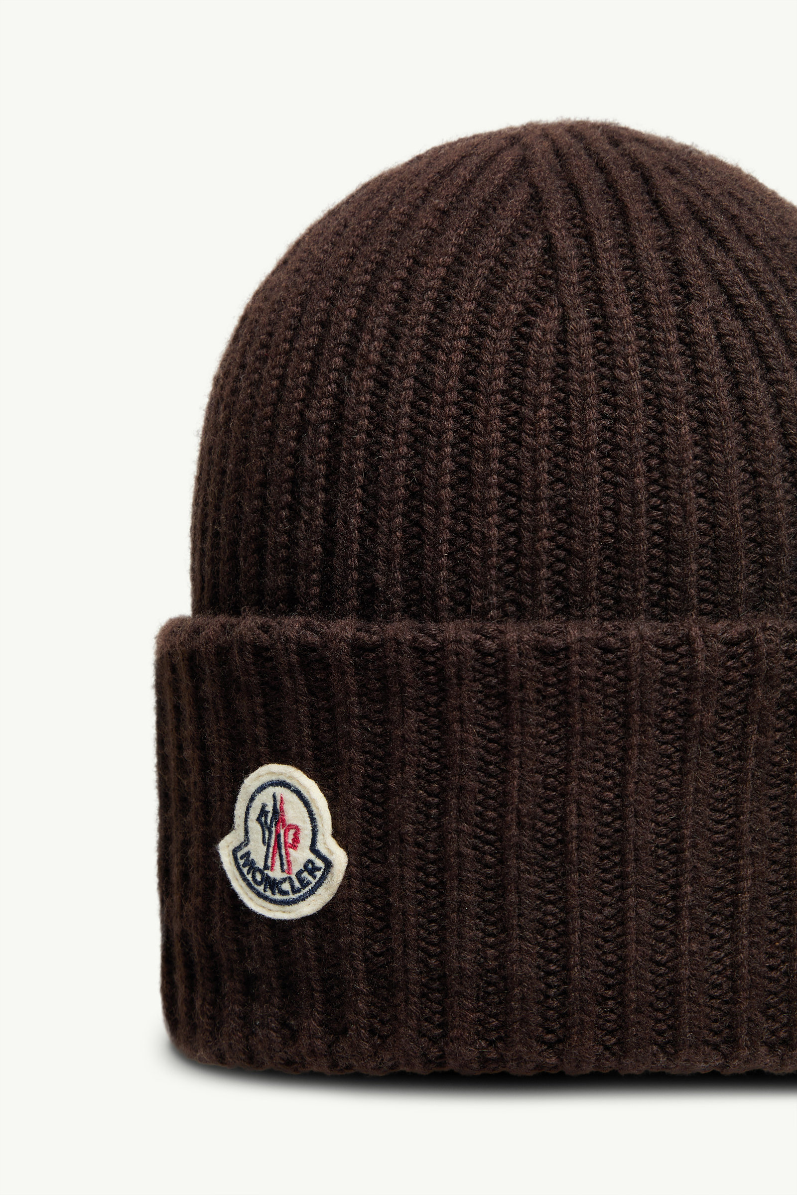Wool & Cashmere Beanie Men Dark Brown Moncler 3