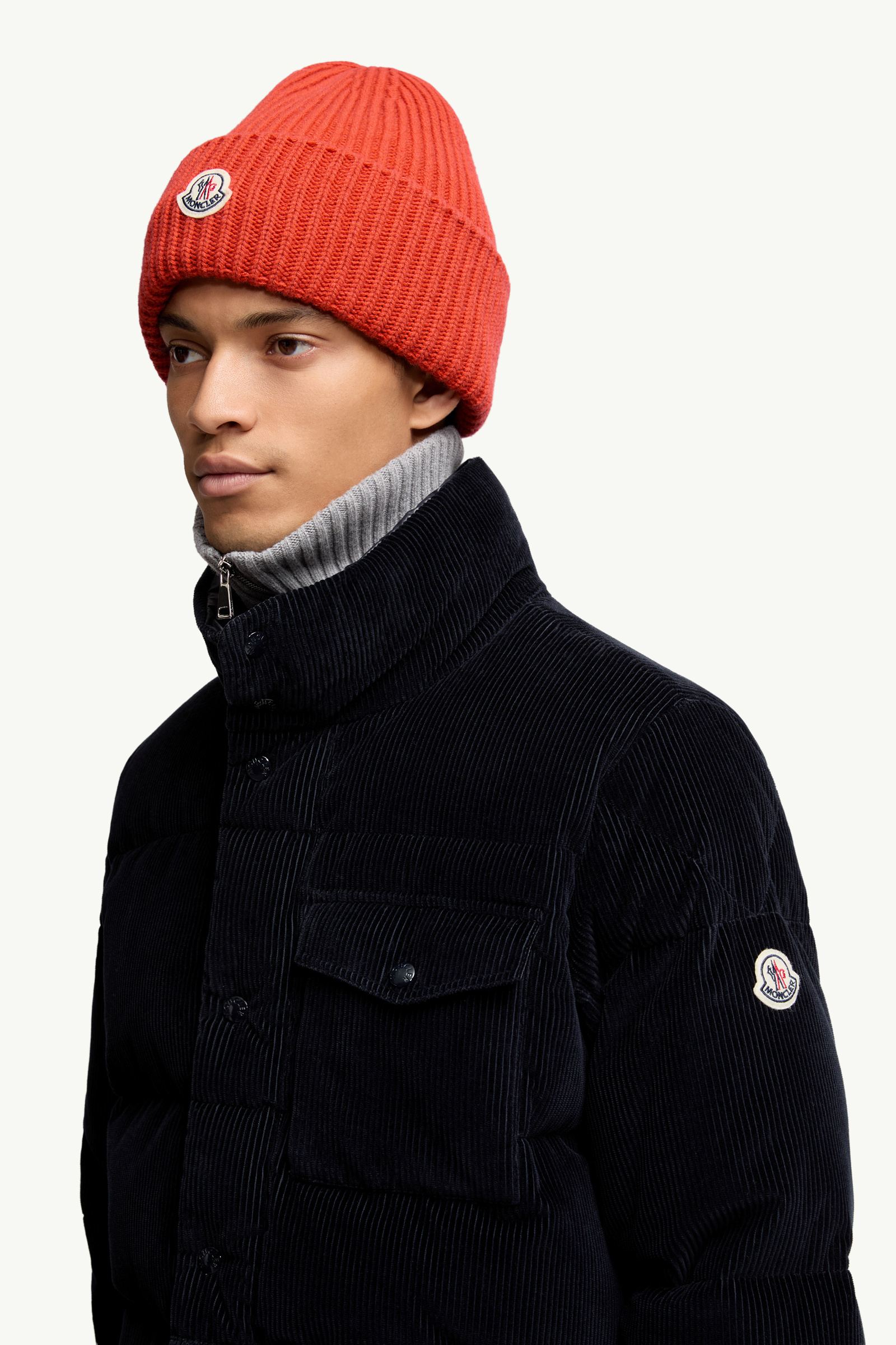 Wool & Cashmere Beanie Gender Neutral Orange Moncler 1