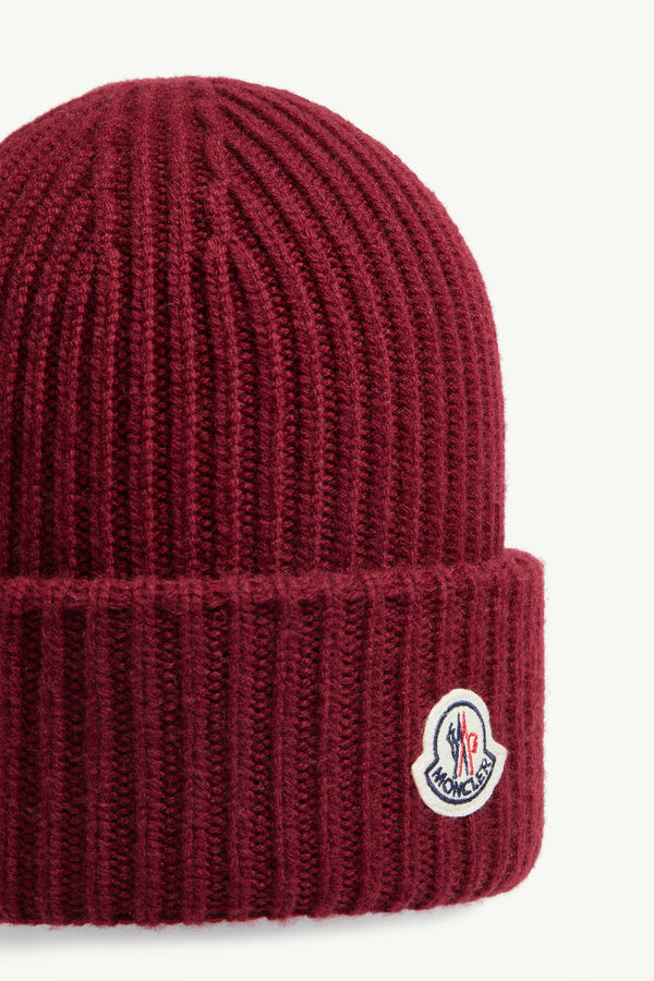Wool & Cashmere Beanie Men Grape Red Moncler 2