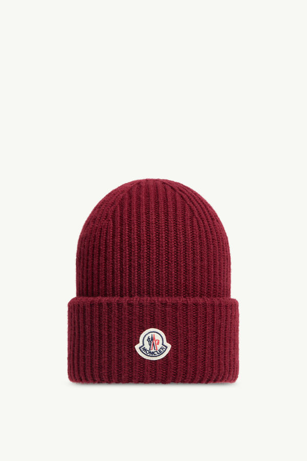 Wool & Cashmere Beanie Men Grape Red Moncler 0
