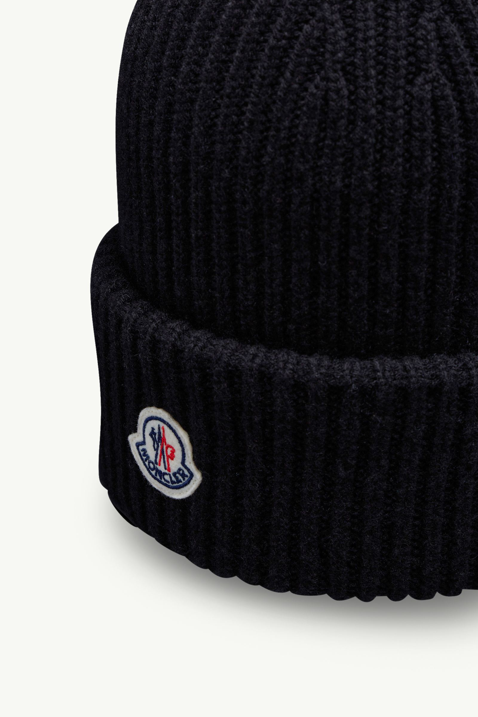 MONCLER ブラック ニット帽 L モンクレール ニット帽 帽子 レディース 