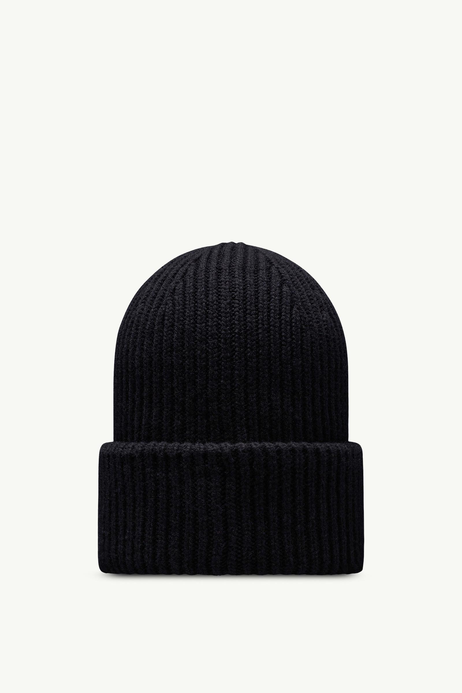 モンクレールニット帽子 黒 MONCLER モンクレール ニット帽 黒 ブラック ネイビー 帽子