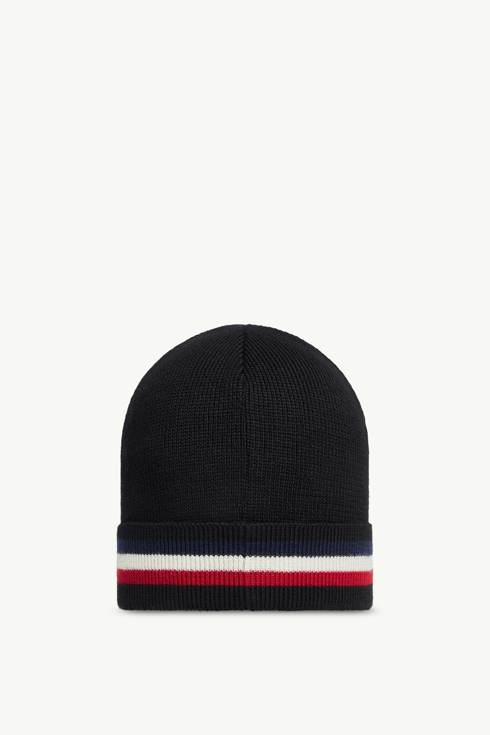 Black Tricolor Wool Beanie - Hats & Beanies for Men | Moncler US