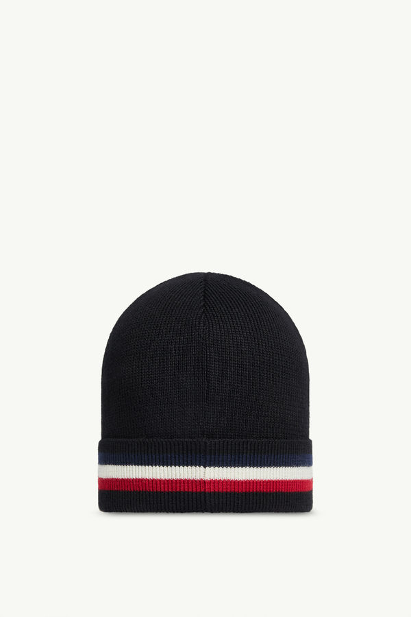Tricolour Wool Beanie Men Black Moncler 3