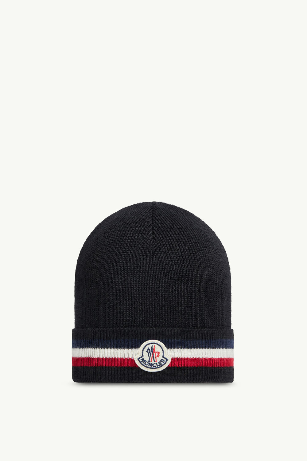 Bonnet en laine tricolore Hommes Noir Moncler 0