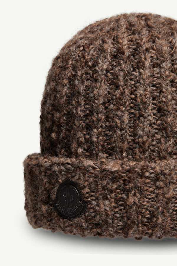 Wool & Alpaca Blend Beanie Men Brown Moncler 2