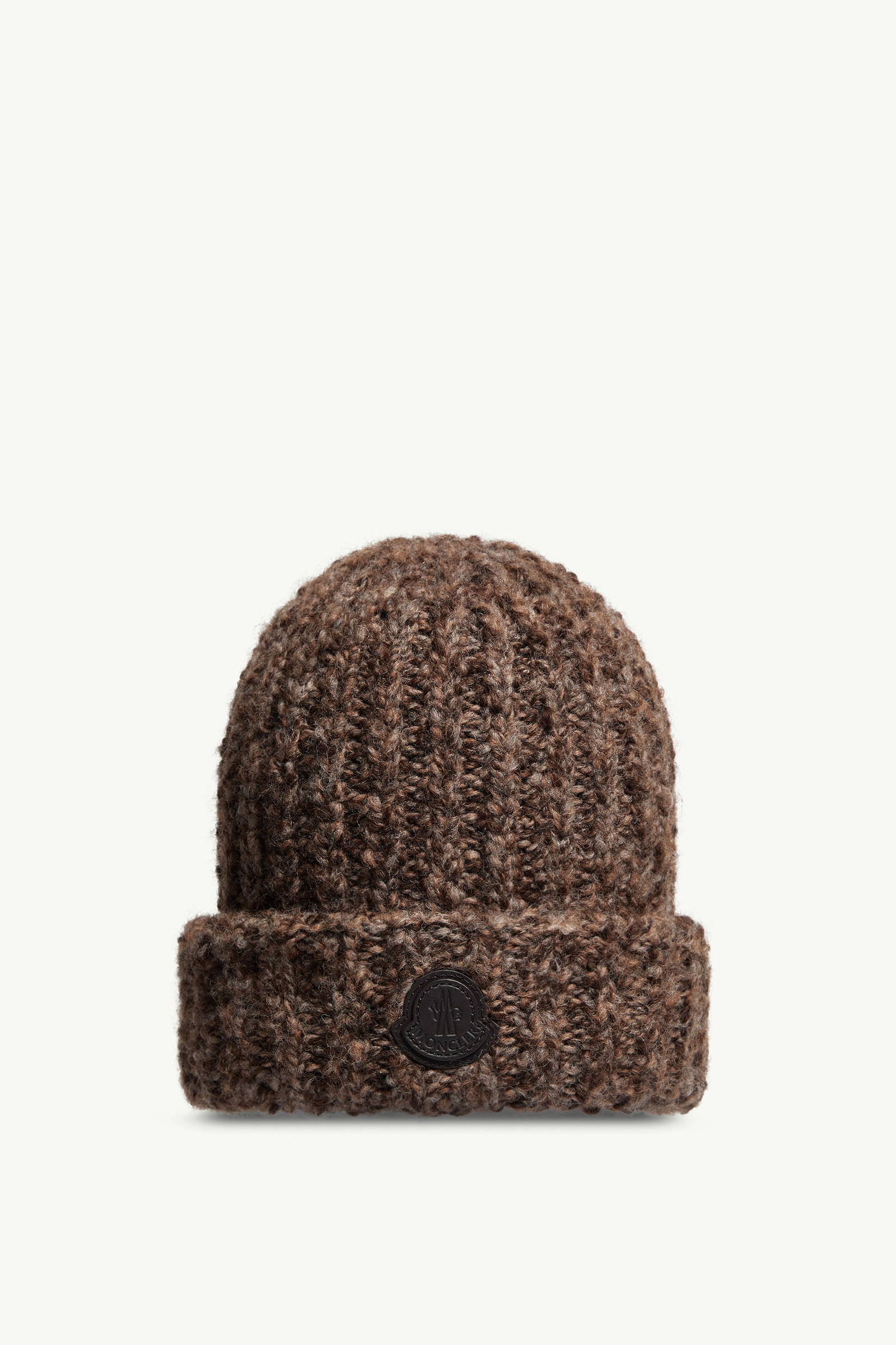 Wool & Alpaca Blend Beanie Men Brown Moncler 0