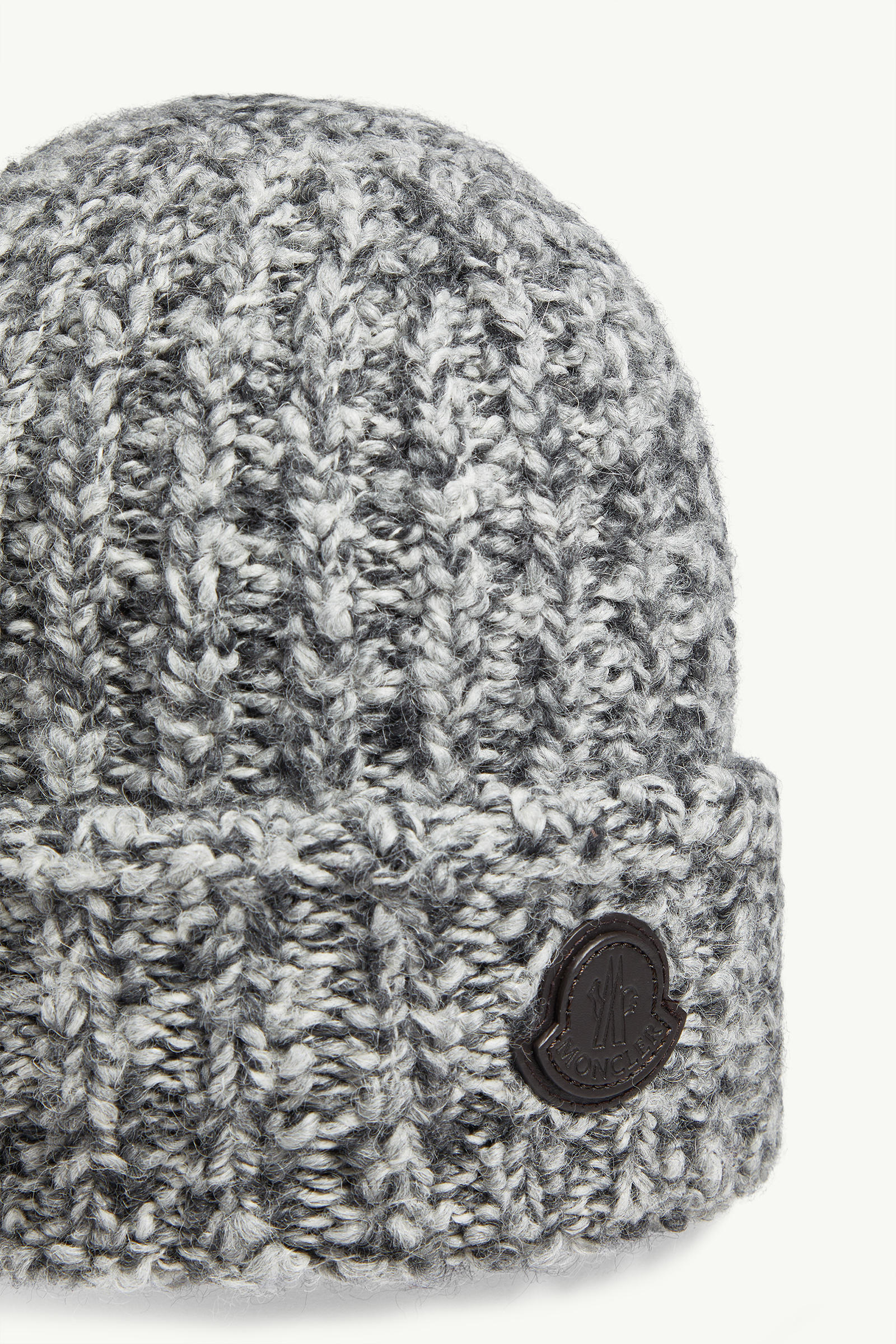 Wool & Alpaca Blend Beanie Men Gray Moncler 2