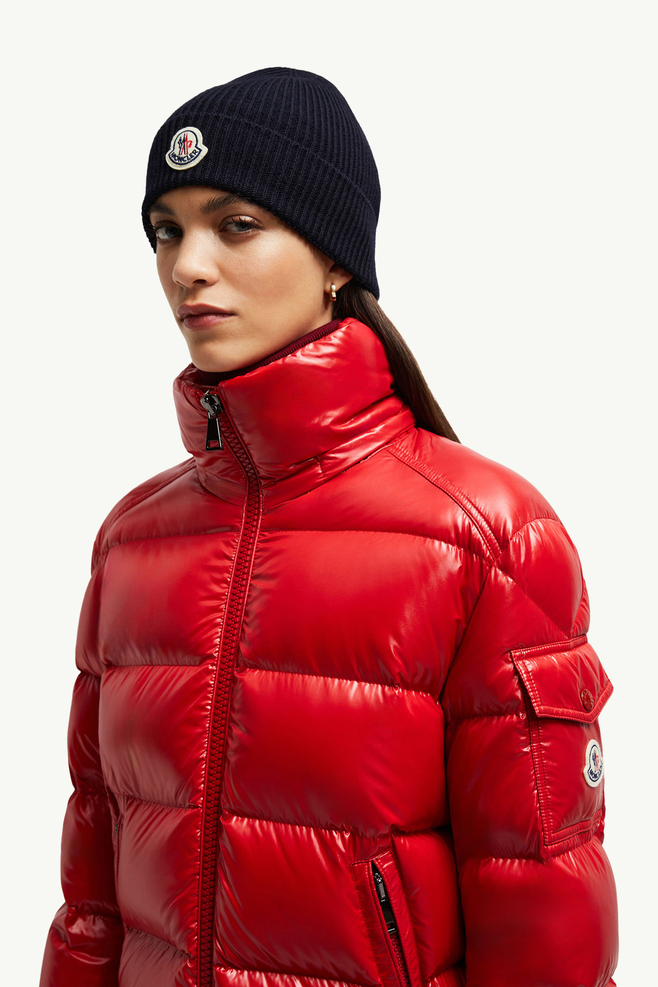 男士羊毛便帽 中性 海军蓝色 Moncler 4