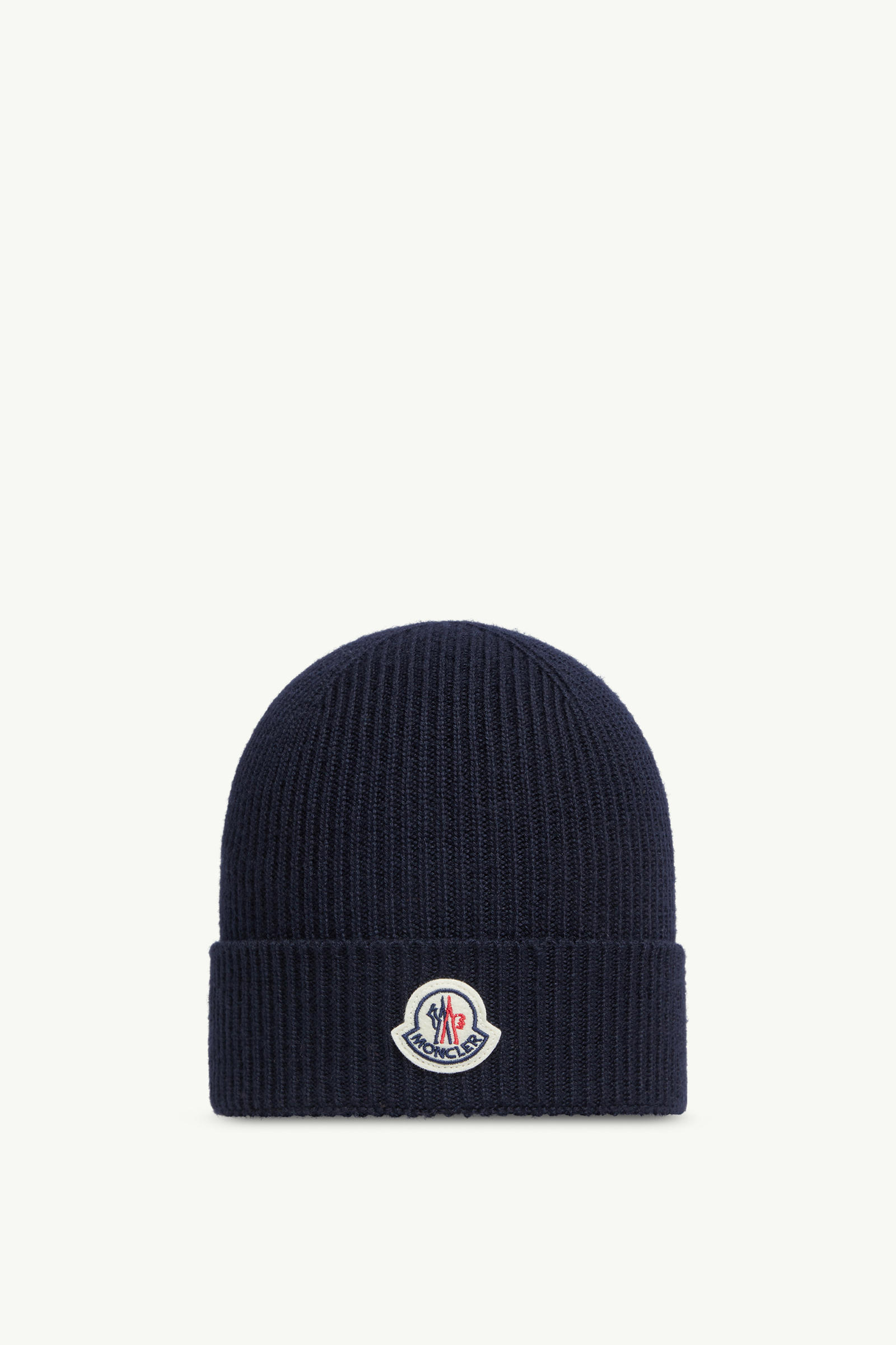 Wool Beanie Gender Neutral Navy Blue Moncler 0