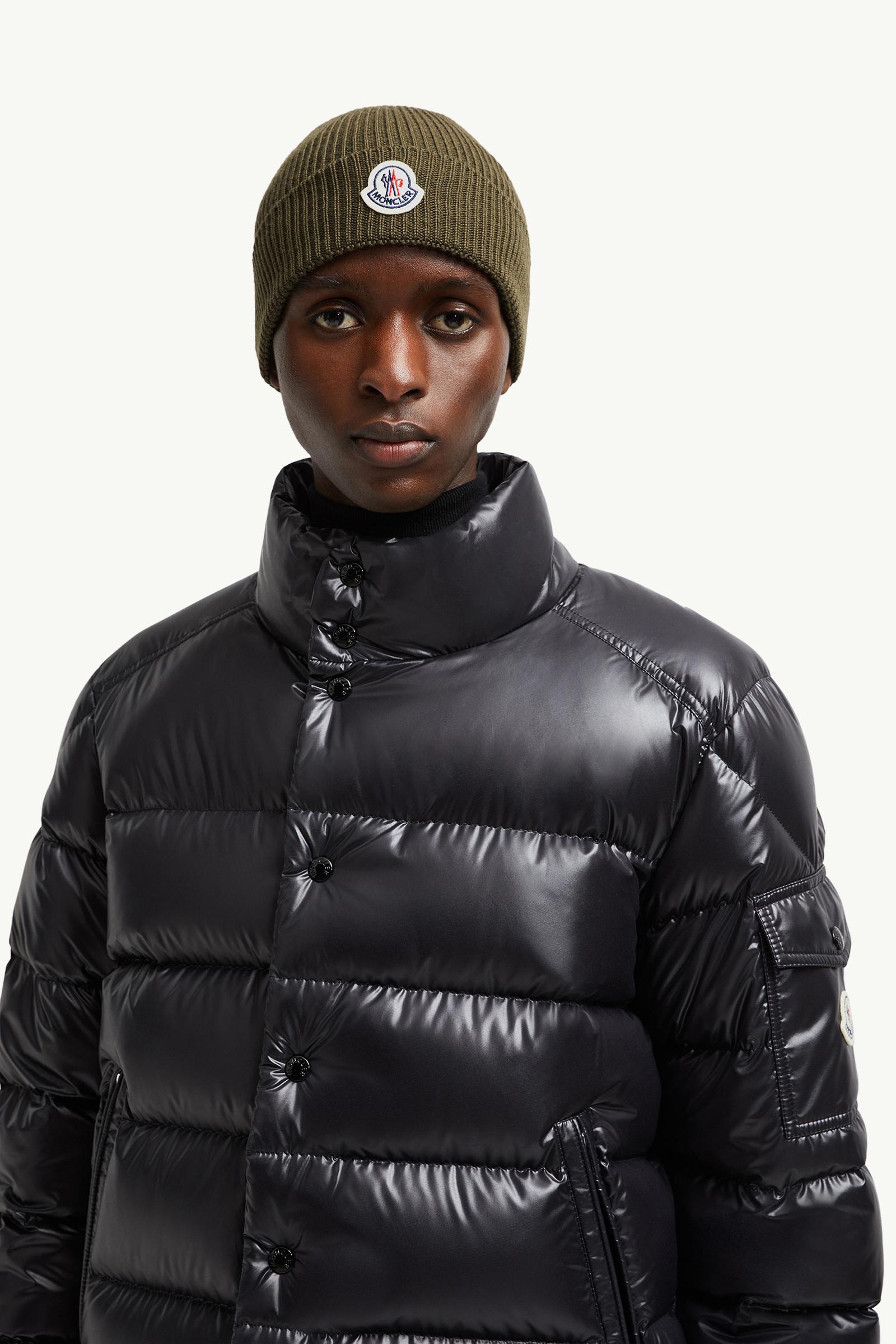 Wool Beanie Men Olive Green Moncler 1