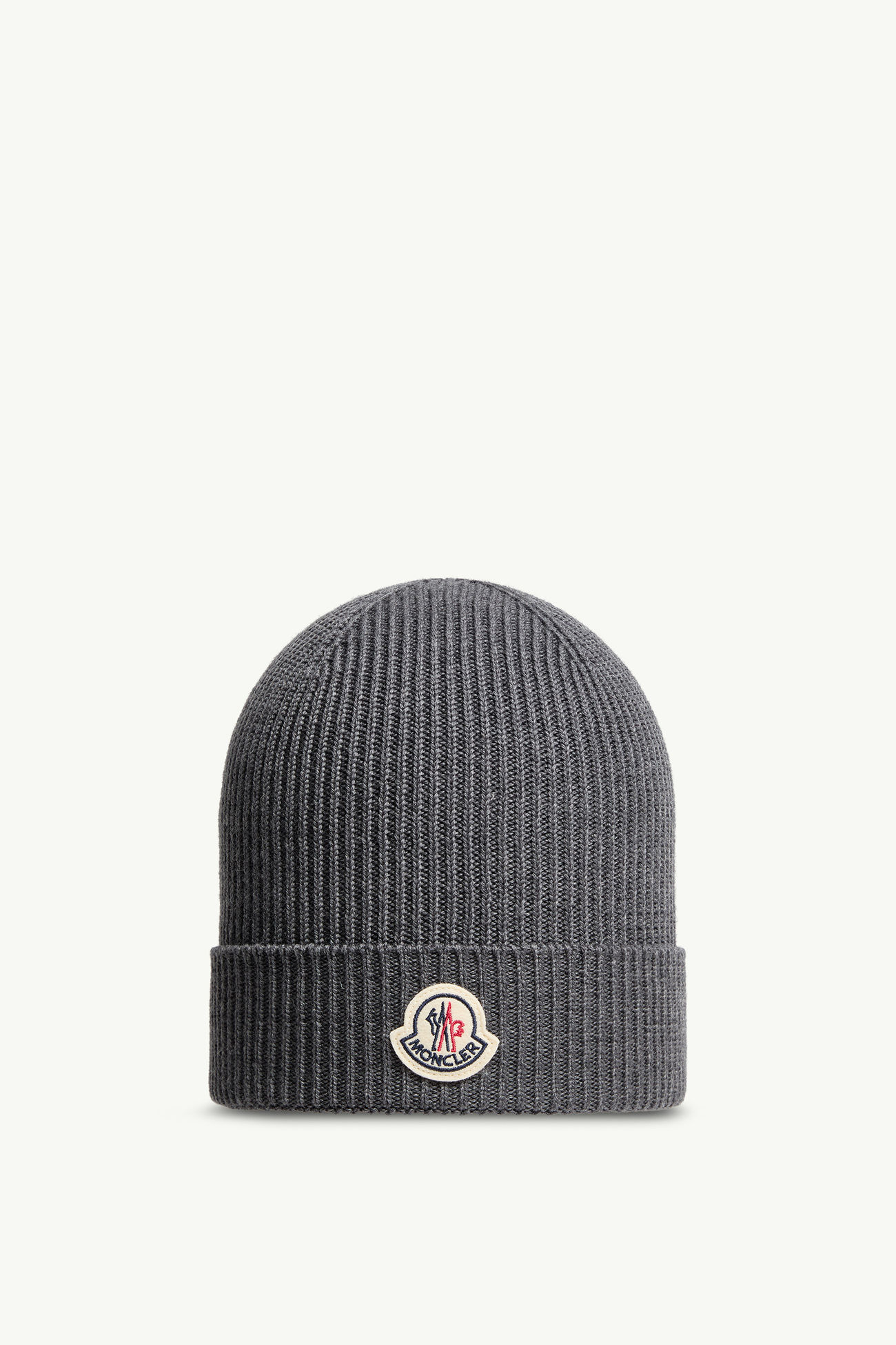 Wool Beanie Men Dark Grey Moncler 0
