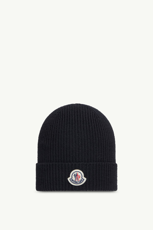 Wool Beanie Gender Neutral Black Moncler 0