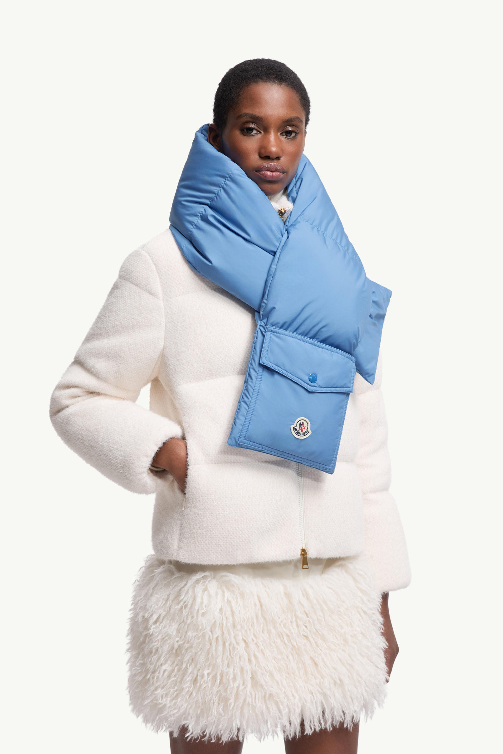 Down Packable Scarf Gender Neutral Electric Blue Moncler 2
