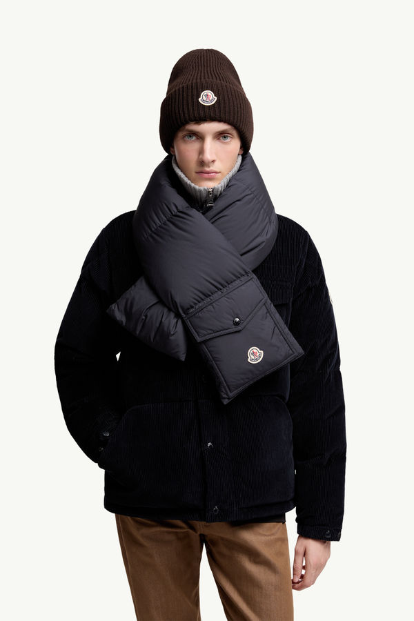 Down Packable Scarf Gender Neutral Navy Blue Moncler 1