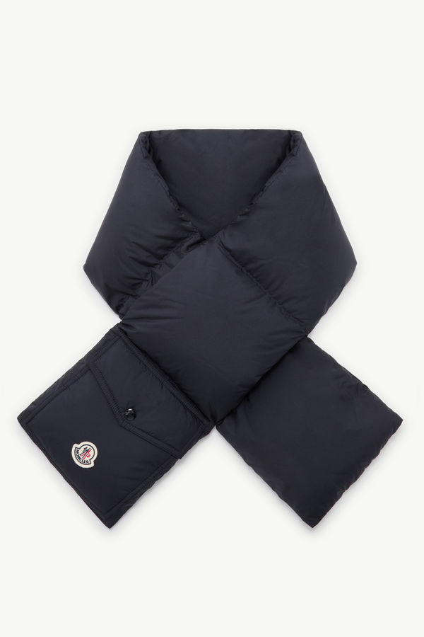 Down Packable Scarf Gender Neutral Navy Blue Moncler 0
