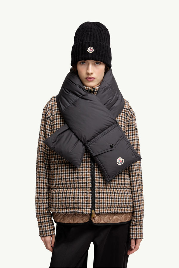 Down Packable Scarf Gender Neutral Black Moncler 2