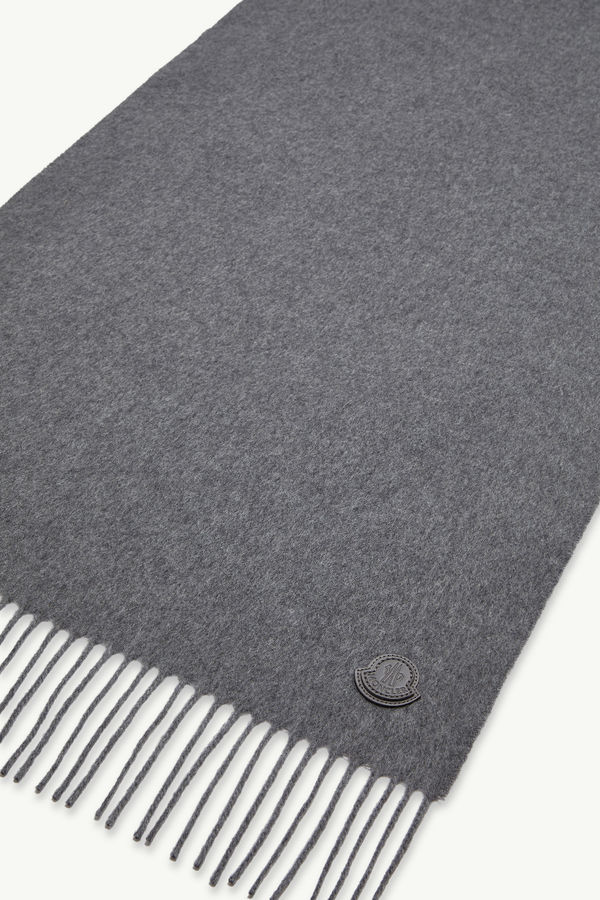 Fringed Cashmere Scarf Men Silver Moncler 2
