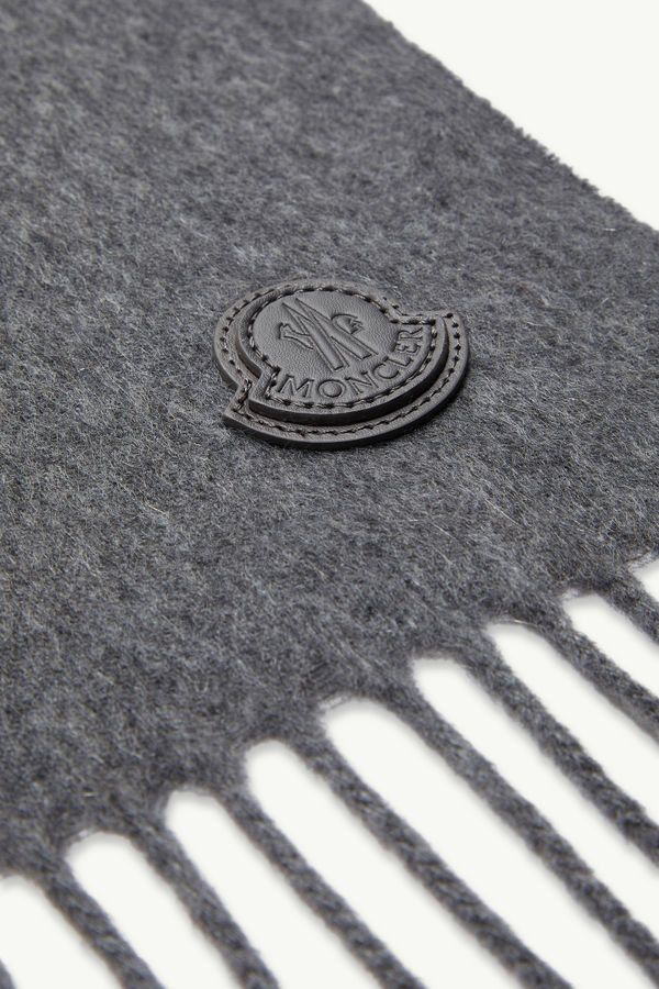 Fringed Cashmere Scarf Men Silver Moncler 3