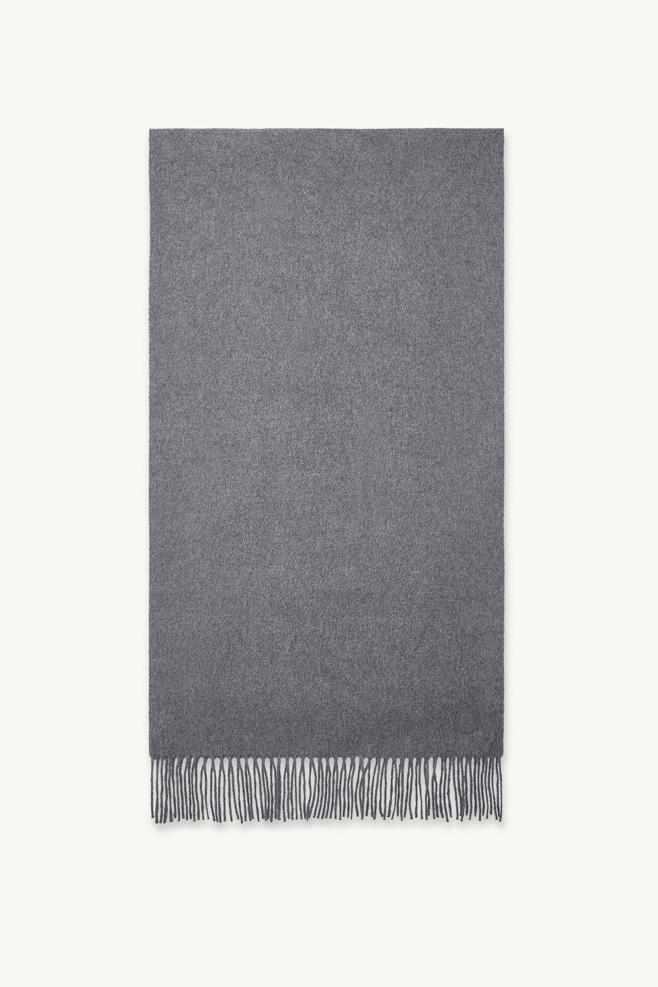 Fringed Cashmere Scarf Men Gray Moncler 0