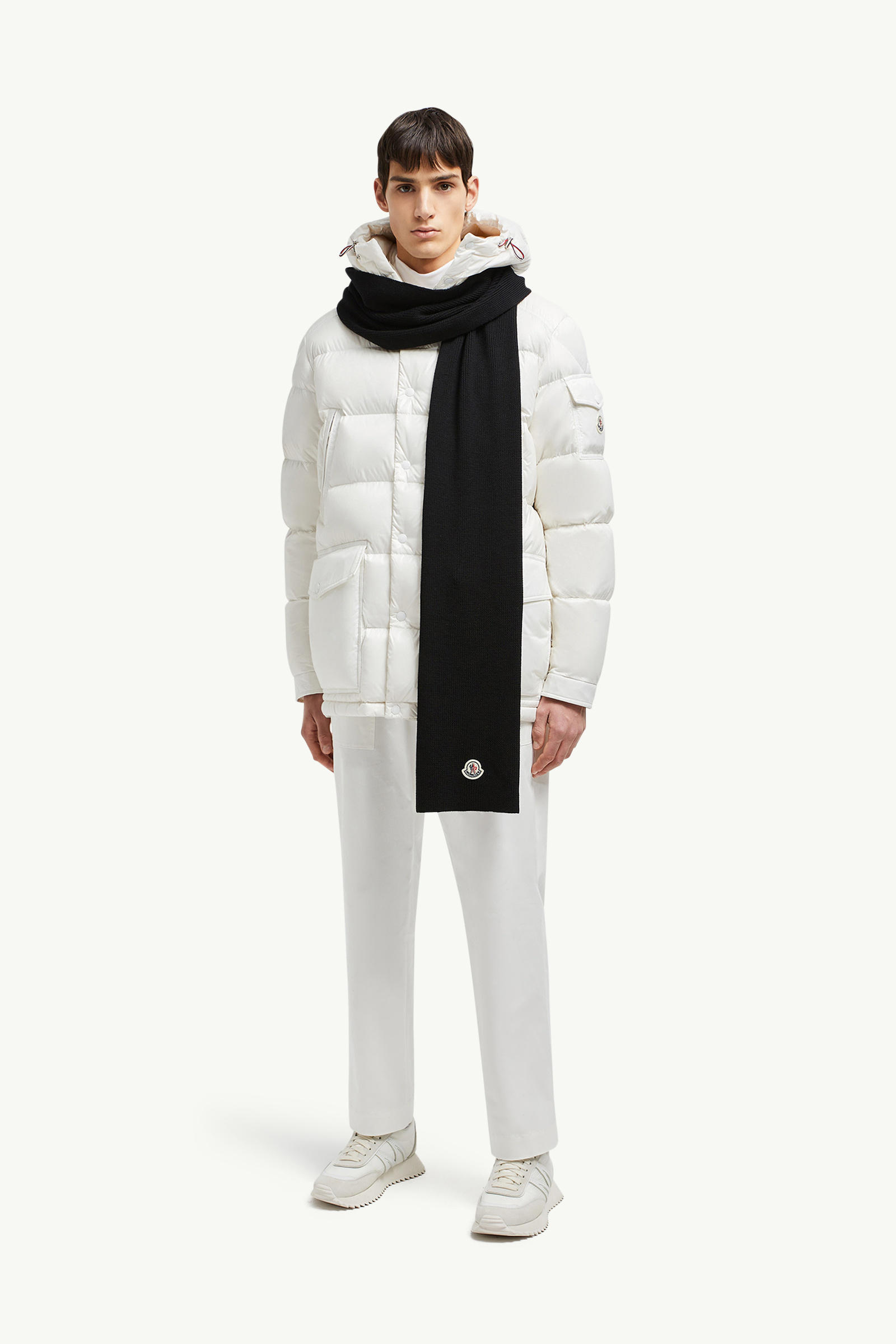 Wool Scarf Men Black Moncler 1