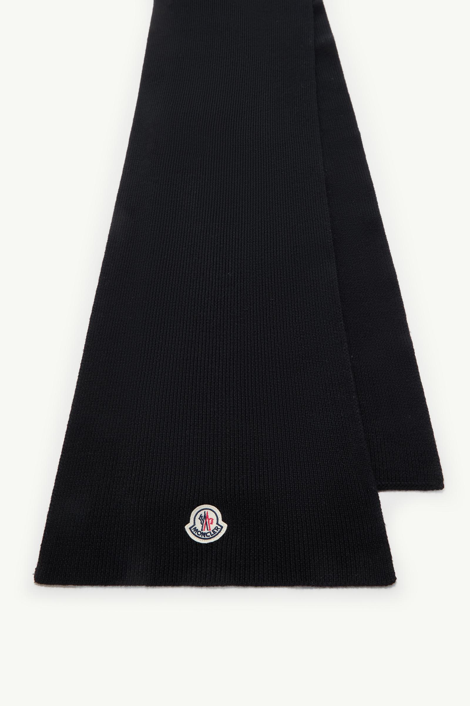 MONCLER SCIARPA 黒 ストール Black Wool Scarf - Scarves & Gloves for Men | Moncler US