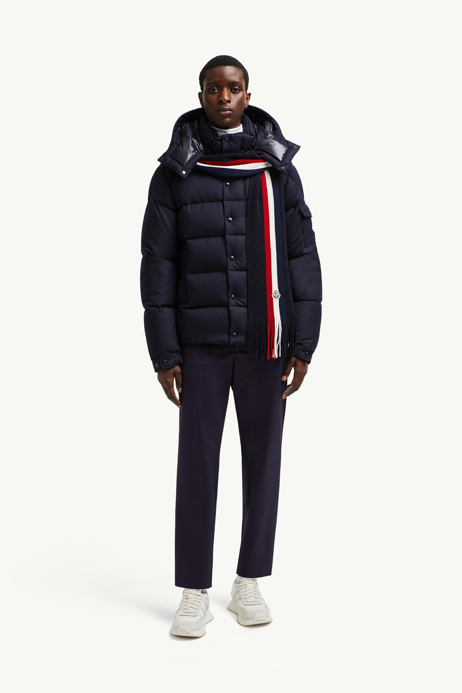 Tricolour Wool Scarf Men Navy Blue Moncler 1