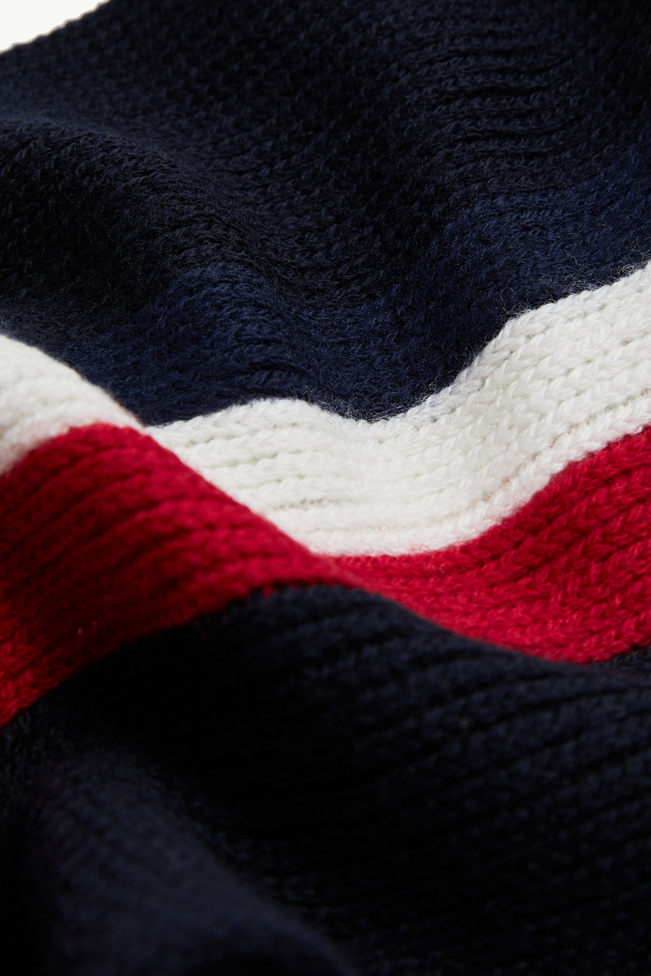 Tricolor Wool Scarf Men Navy Blue Moncler 3