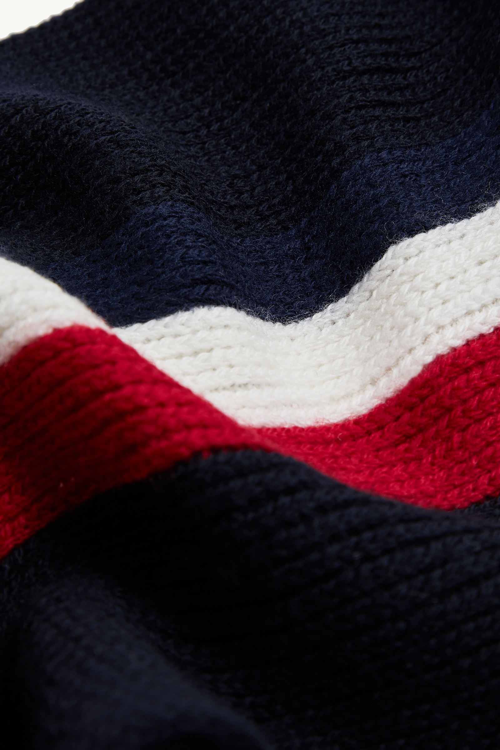 MONCLER マフラー ネイビー ホワイト レッド ストライプ（メンズ） MONCLER マフラー ネイビー ホワイト レッド ストライプ（メンズ