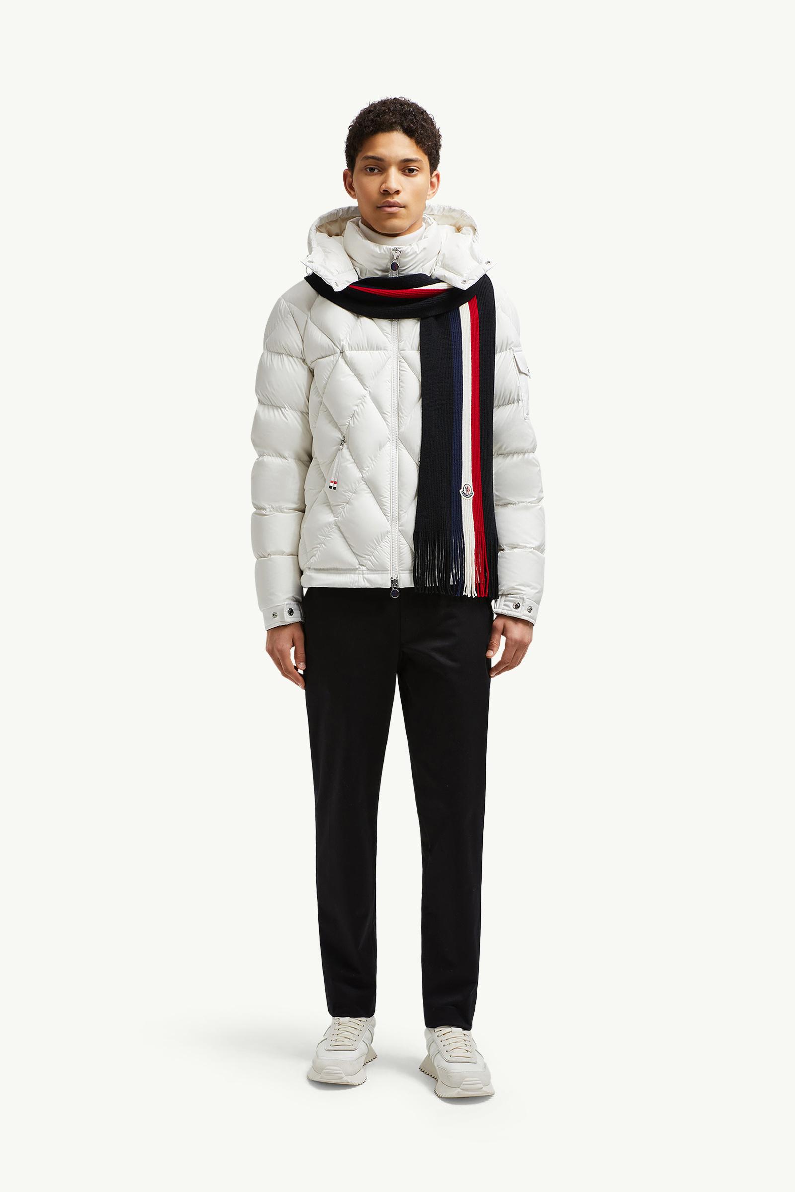 Tricolour Wool Scarf Men Black Moncler 1